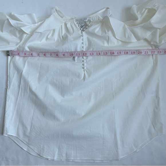 Rachel Zoe Alea Cold Shoulder Ruffle Open Shoulder Blouse Off White Plus Size 2 - Picture 13 of 16